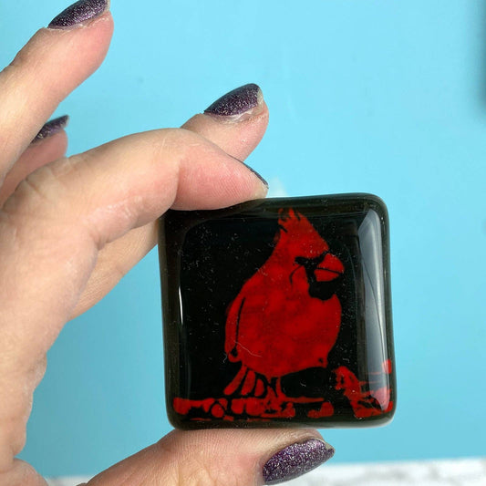 Glass Magnet - Cardinal