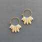 Glass Fringe Hoops - Cream