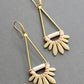 Cream & Pink Glass Earrings